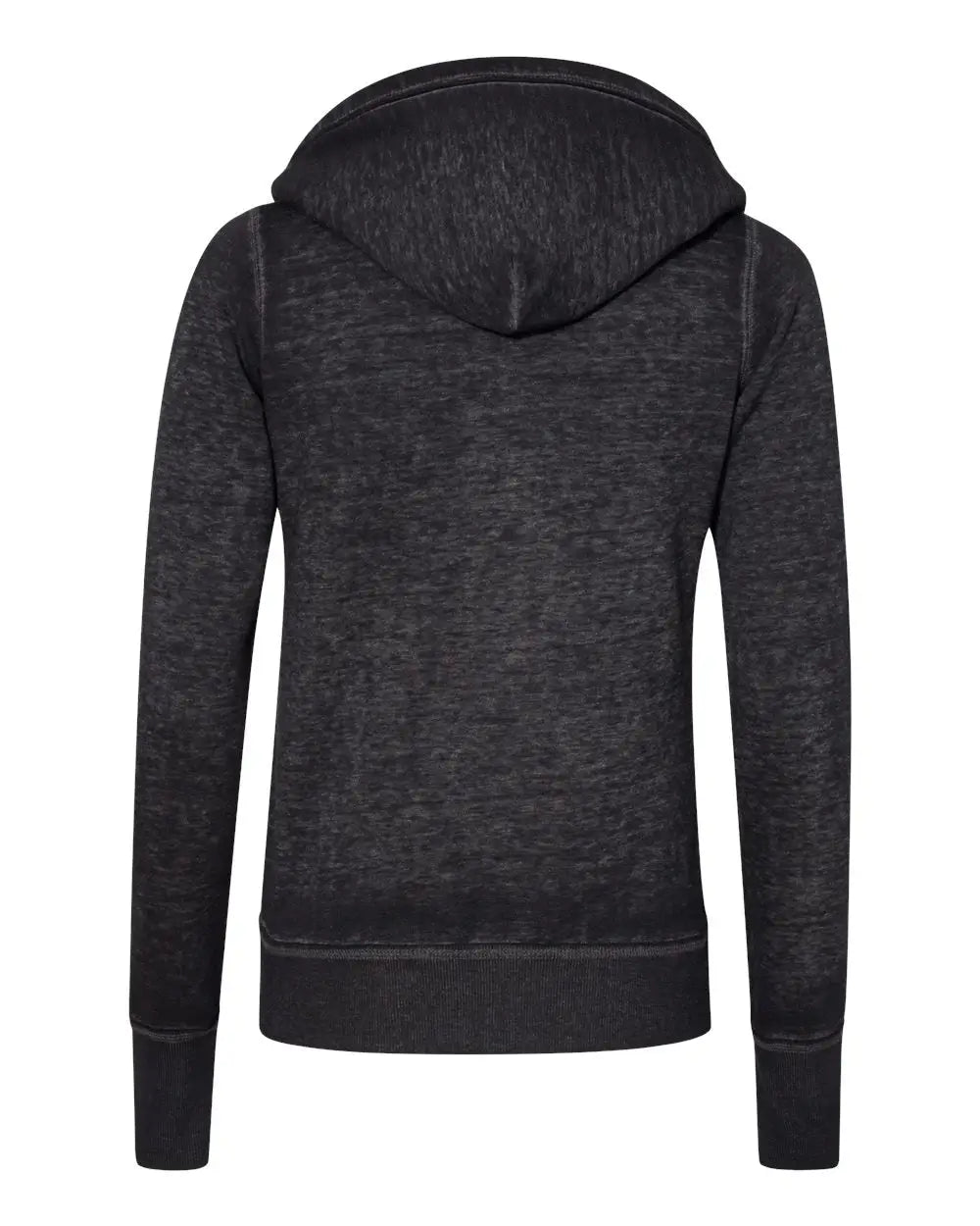 J. America 8913 Women’s Zen Fleece Full-zip Hooded Sweatshirt - Twisted Black - Xs