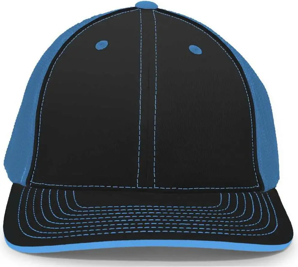 Pacific Headwear 404m Trucker Flexfit Cap - Black Neon Blue - 6 1/2’’ - 7’’