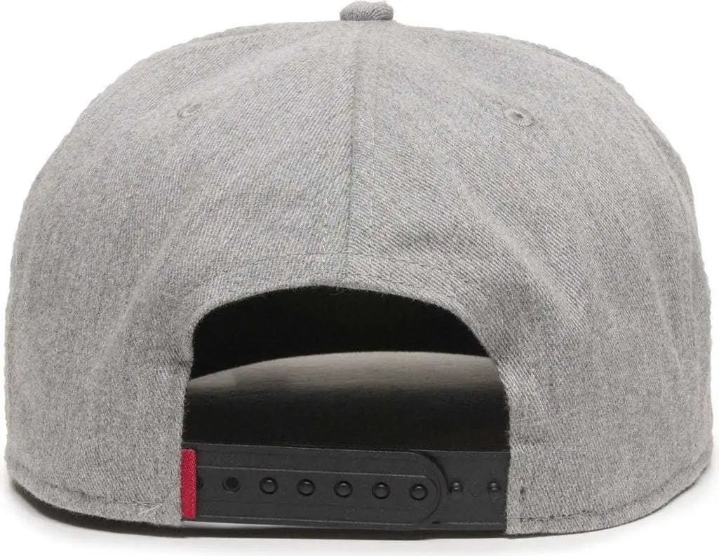 Oc Sports Redlbl102 Adjustable Flat Bill Heathered Cap - Grey - Gray / 6 7/8’’ - 7 1/2’’