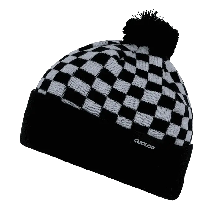Cuglog K019 Changbai Checker Beanie - White Black - one Size Fits Most
