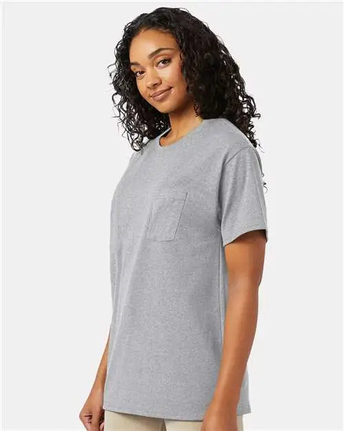 Hanes 5290p Essential-t Pocket T-shirt - Light Steel