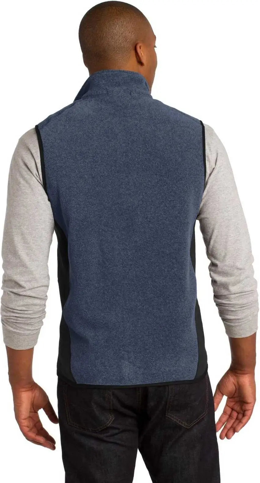 Port Authority F228 R-tek Pro Fleece Full-zip Vest - Navy Heather Black