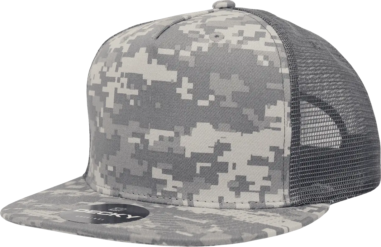 Decky 1040 Classic 5 Panel Cot. Trucker Cap - Army Digicam