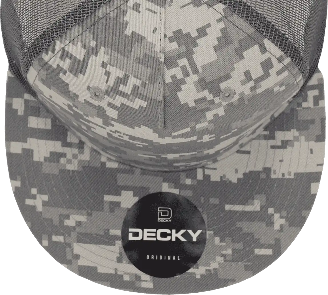 Decky 1040 Classic 5 Panel Cot. Trucker Cap - Army Digicam - one Size Fits Most