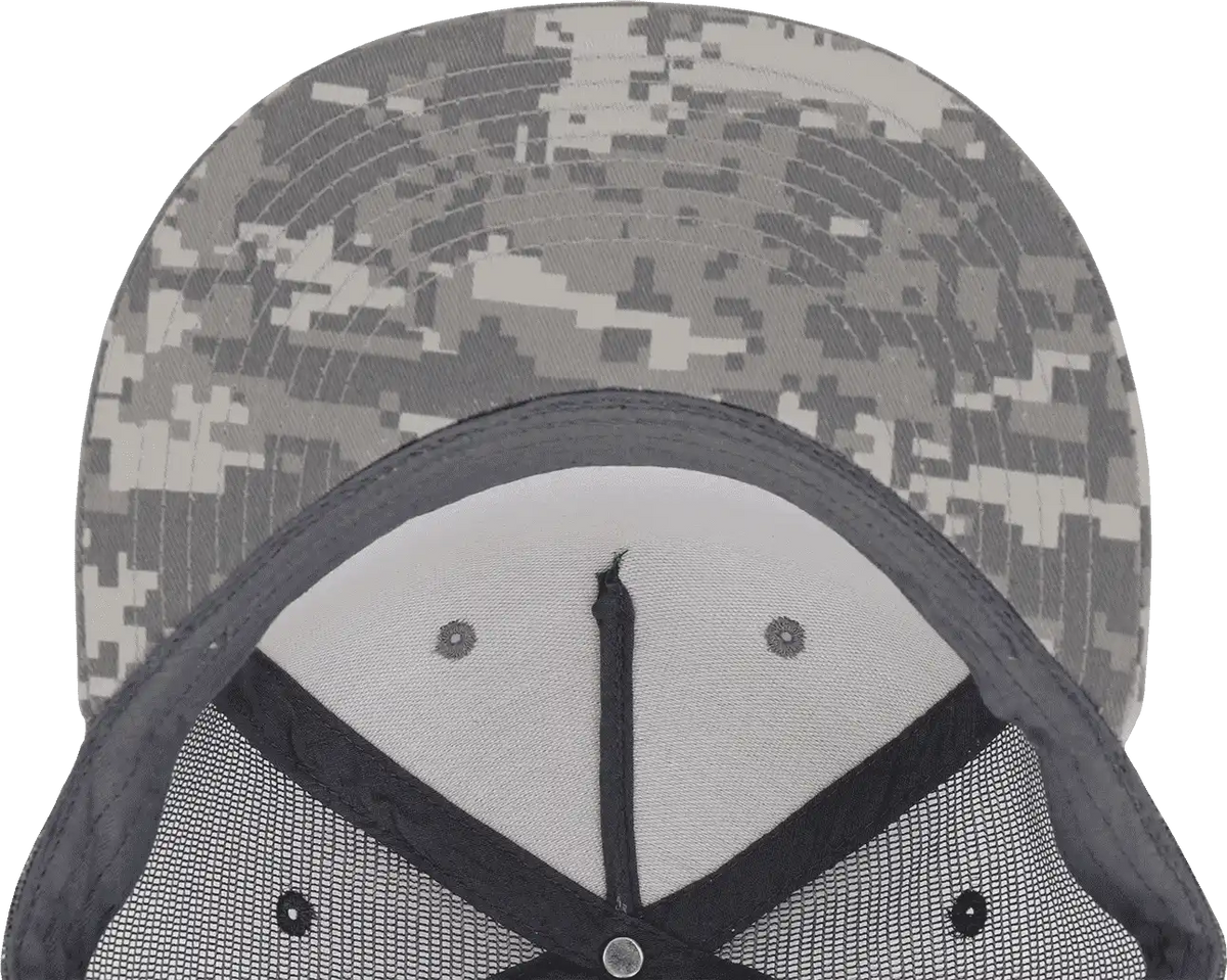 Decky 1040 Classic 5 Panel Cot. Trucker Cap - Army Digicam - one Size Fits Most