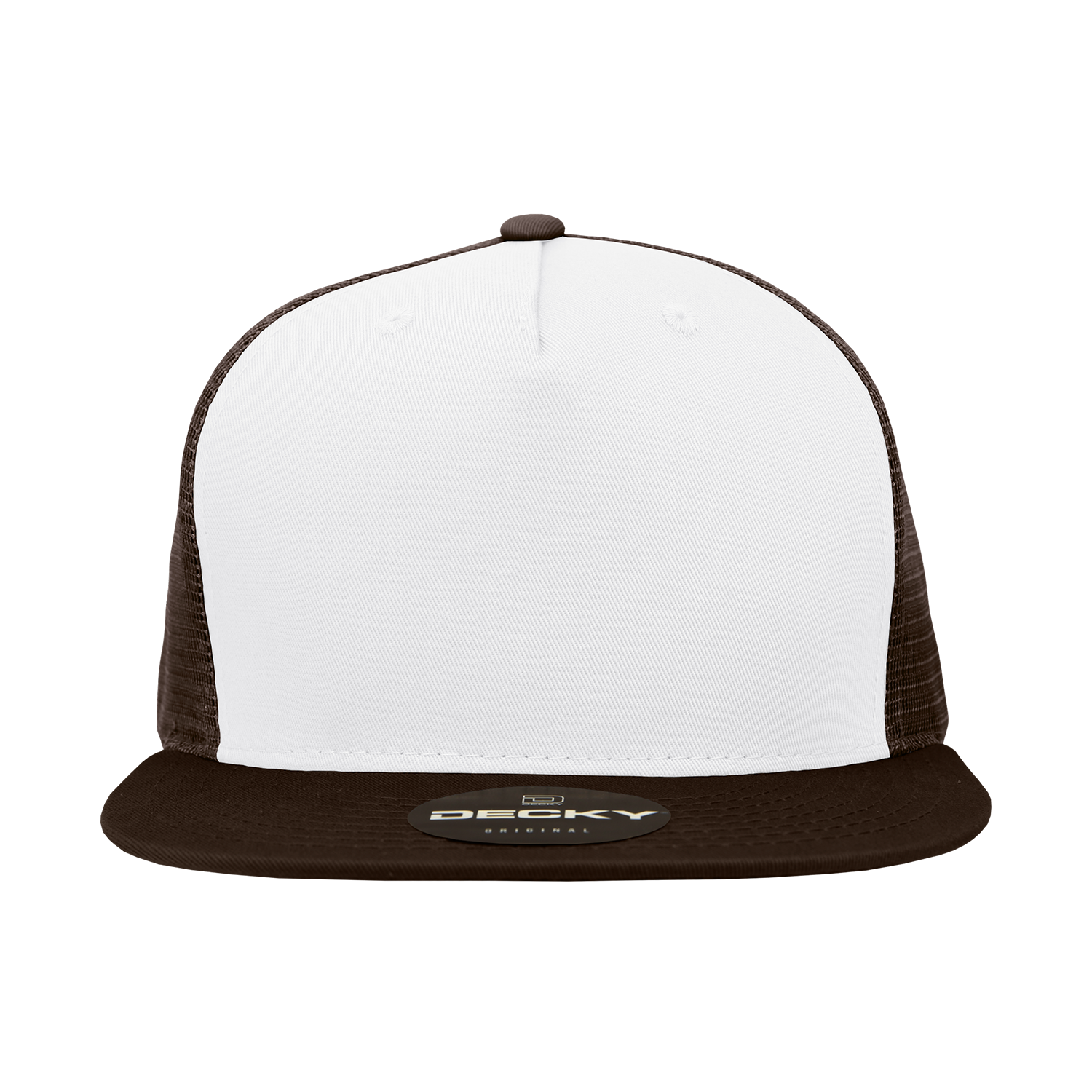 Decky 1040 Classic 5 Panel Cot. Trucker Cap - Brown White