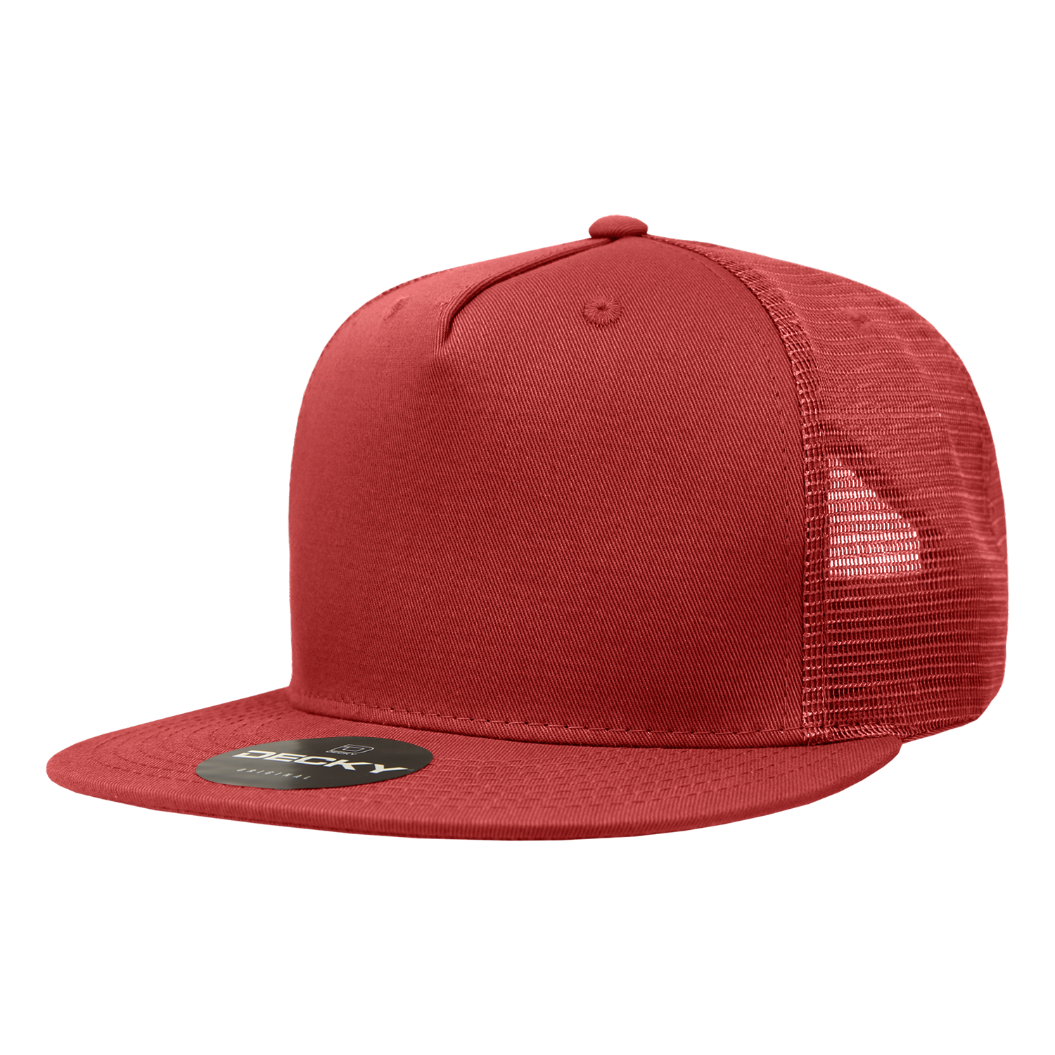 Decky 1040 Classic 5 Panel Cot. Trucker Cap - Cardinal