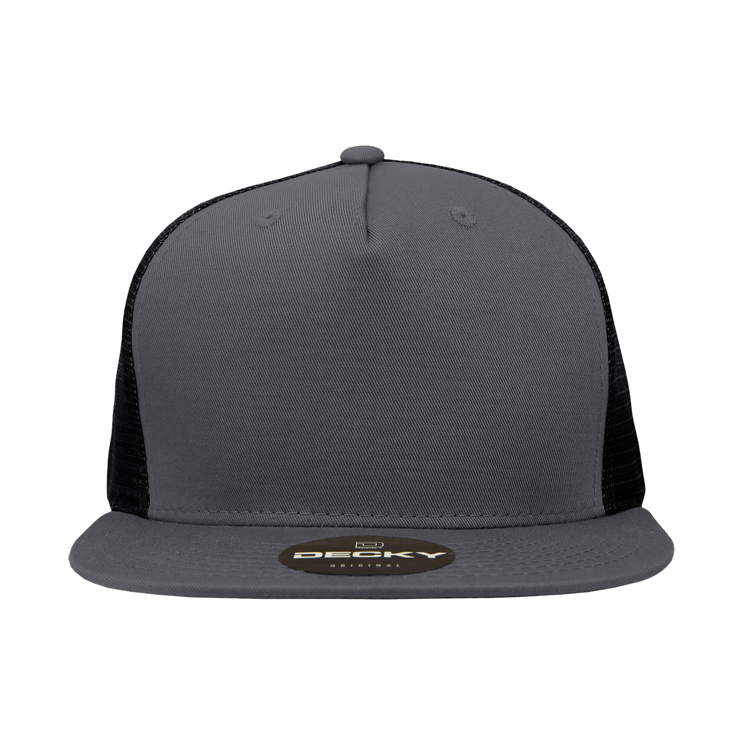 Decky 1040 Classic 5 Panel Cot. Trucker Cap - Charcoal Black