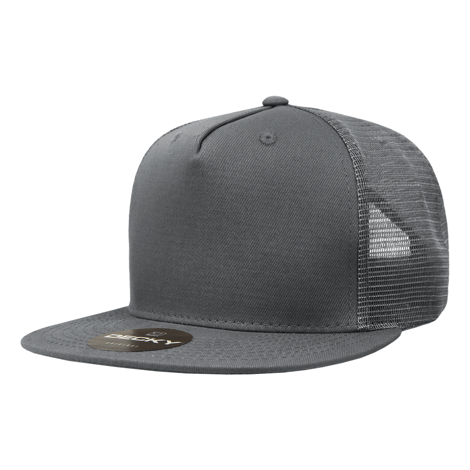 Decky 1040 Classic 5 Panel Cot. Trucker Cap - Charcoal