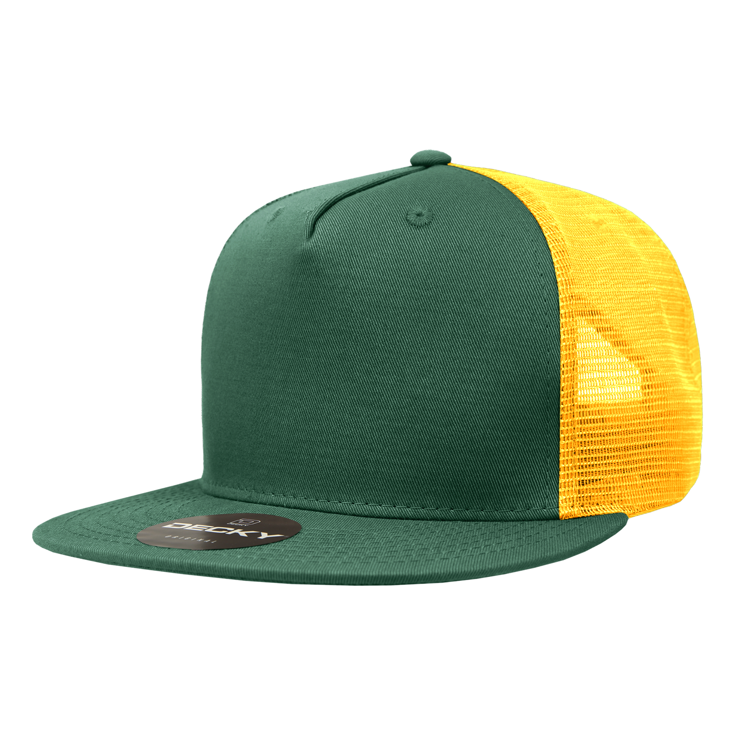 Decky 1040 Classic 5 Panel Cot. Trucker Cap - Forest Gold