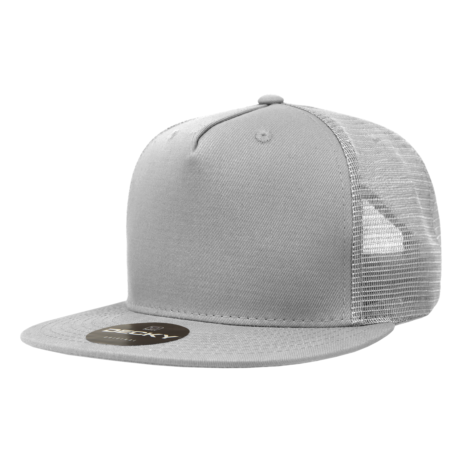 Decky 1040 Classic 5 Panel Cot. Trucker Cap - Grey