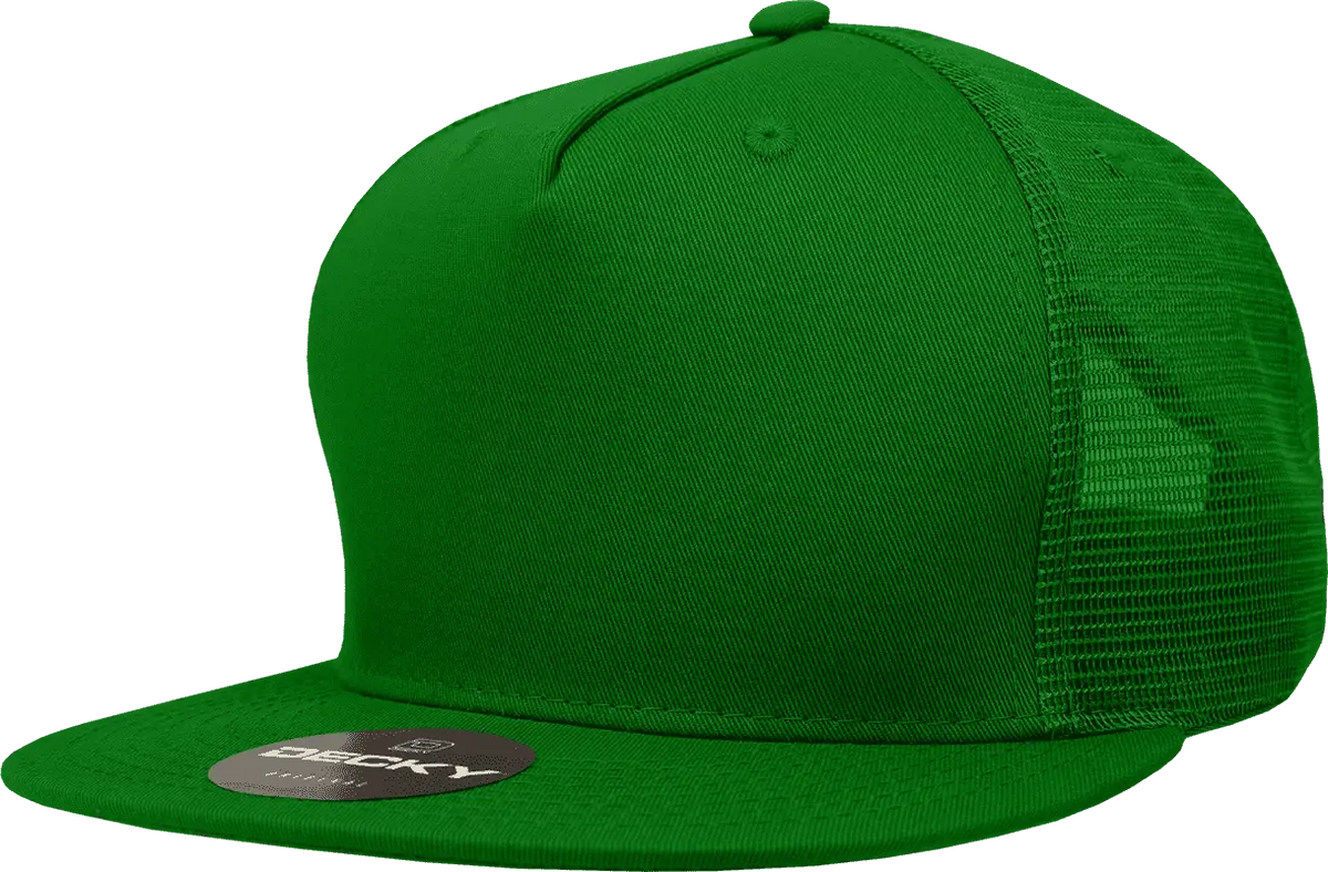 Decky 1040 Classic 5 Panel Cot. Trucker Cap - Kelly
