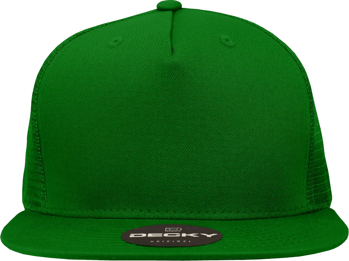 Decky 1040 Classic 5 Panel Cot. Trucker Cap - Kelly
