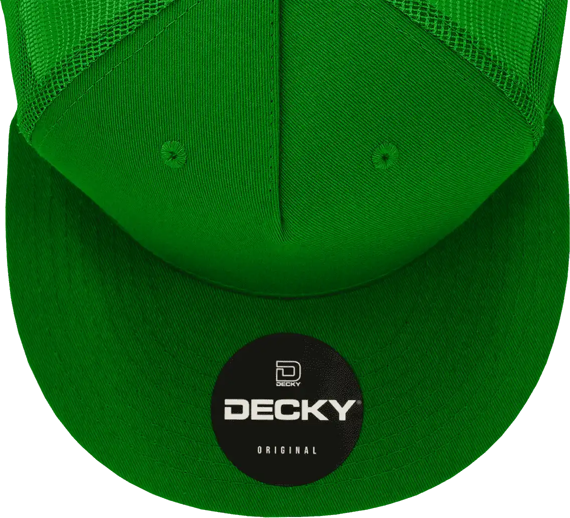 Decky 1040 Classic 5 Panel Cot. Trucker Cap - Kelly - one Size Fits Most