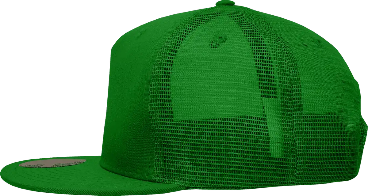 Decky 1040 Classic 5 Panel Cot. Trucker Cap - Kelly - one Size Fits Most