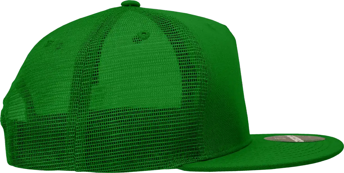 Decky 1040 Classic 5 Panel Cot. Trucker Cap - Kelly - one Size Fits Most