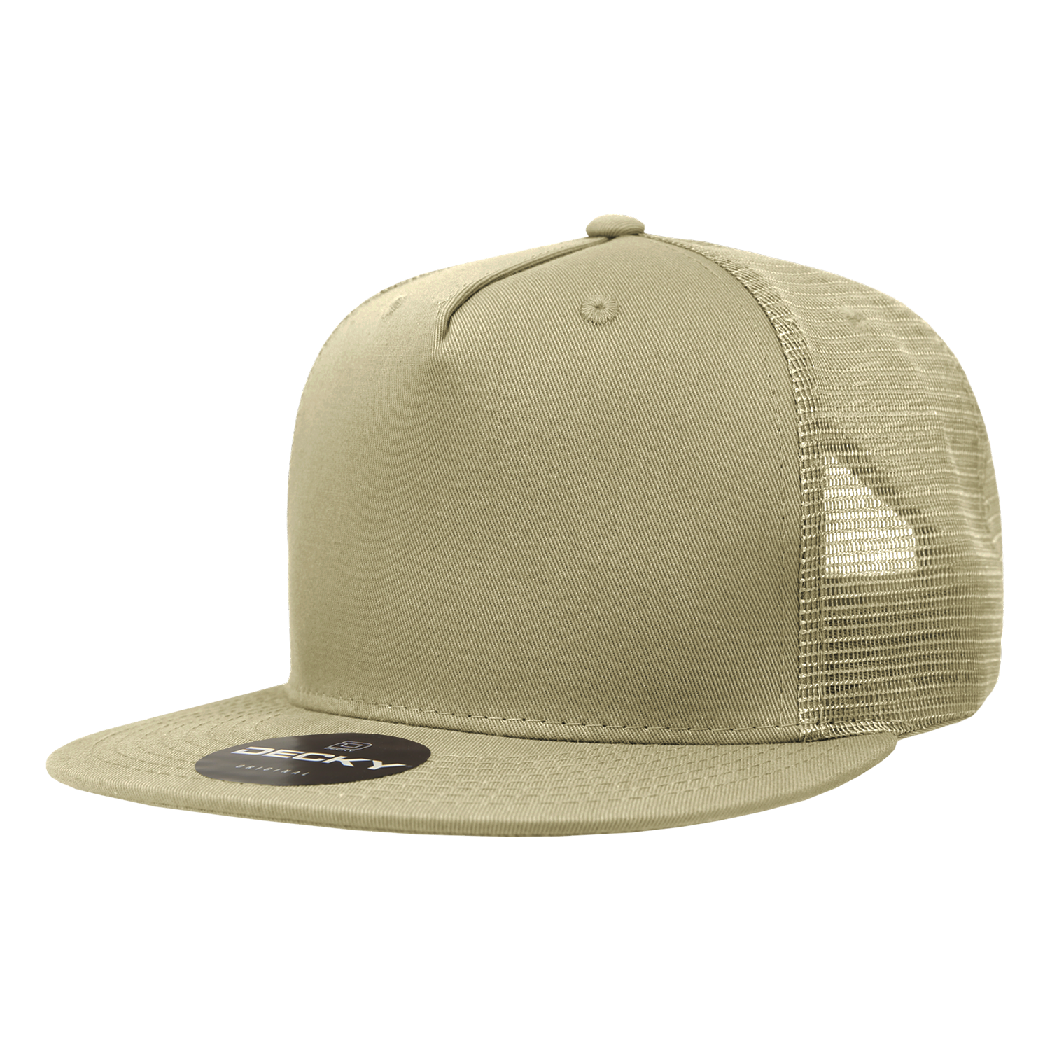 Decky 1040 Classic 5 Panel Cot. Trucker Cap - Khaki