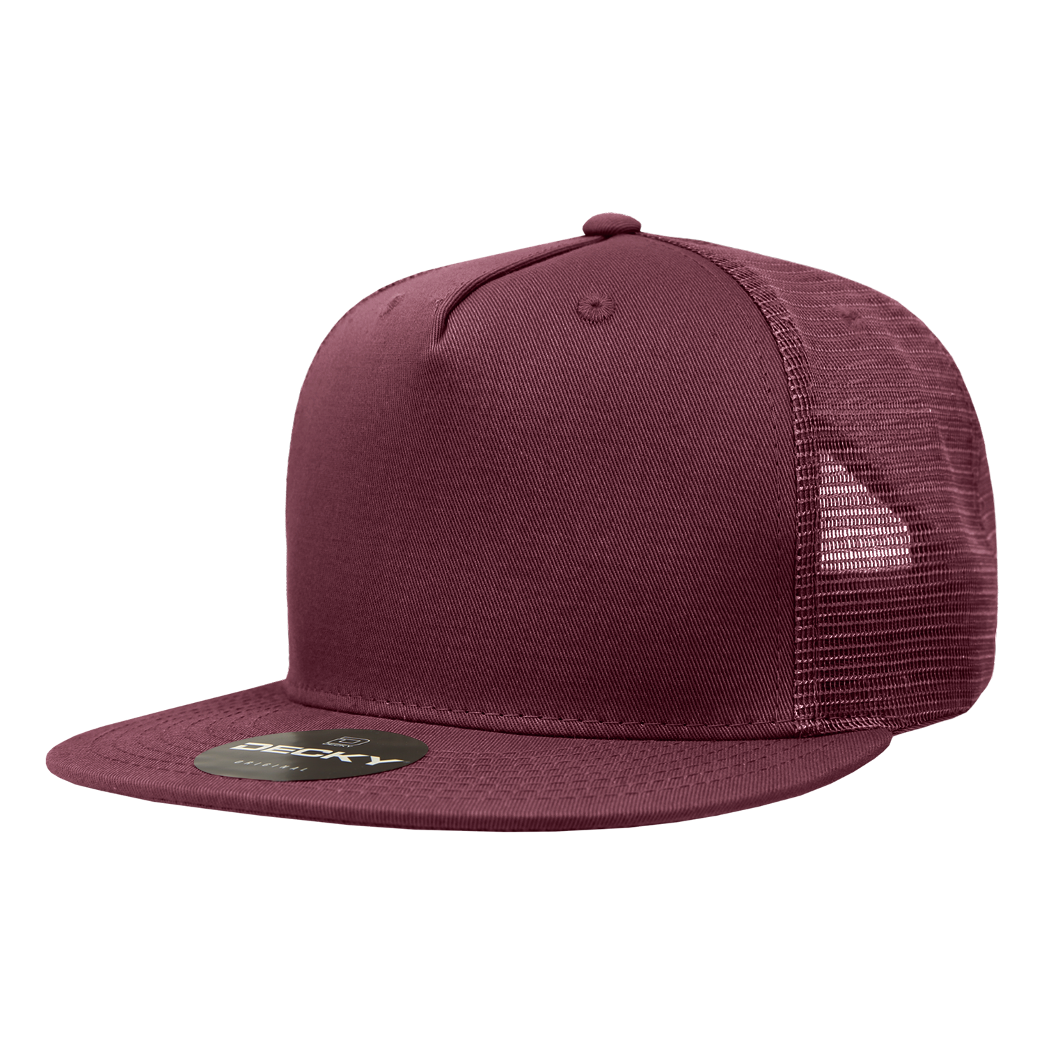 Decky 1040 Classic 5 Panel Cot. Trucker Cap - Maroon