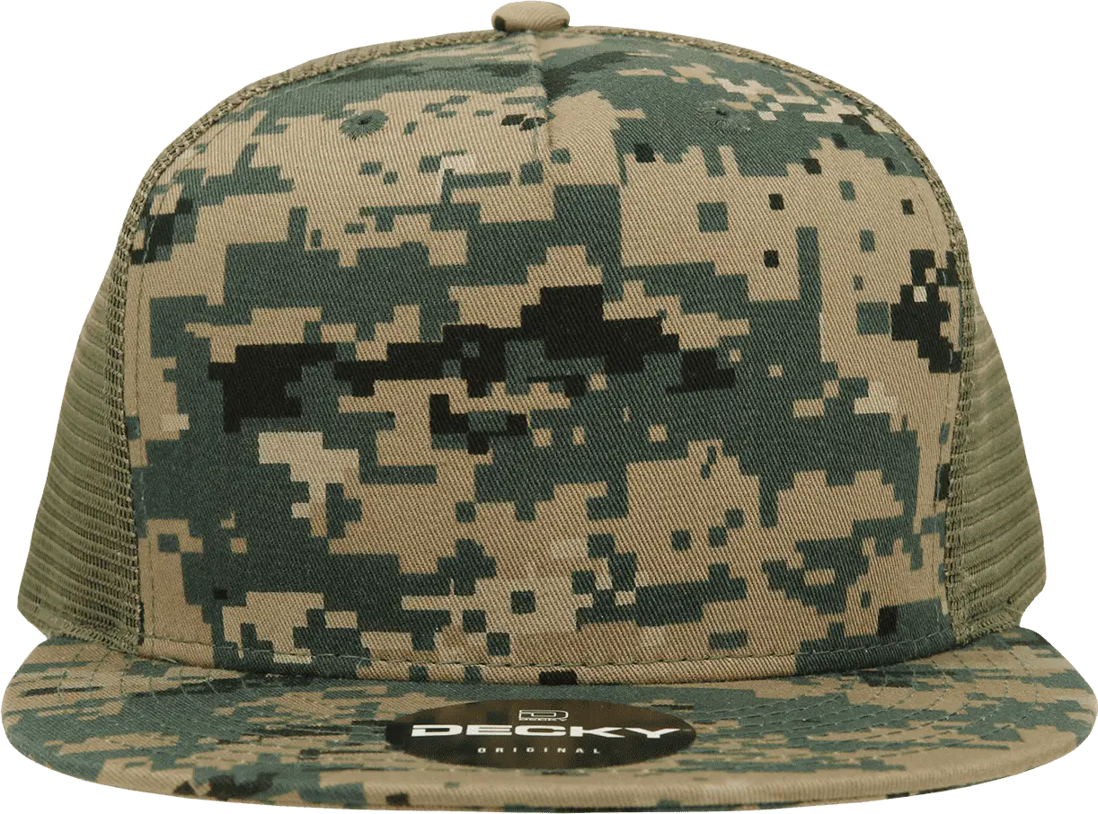 Decky 1040 Classic 5 Panel Cot. Trucker Cap - Mcu Camo
