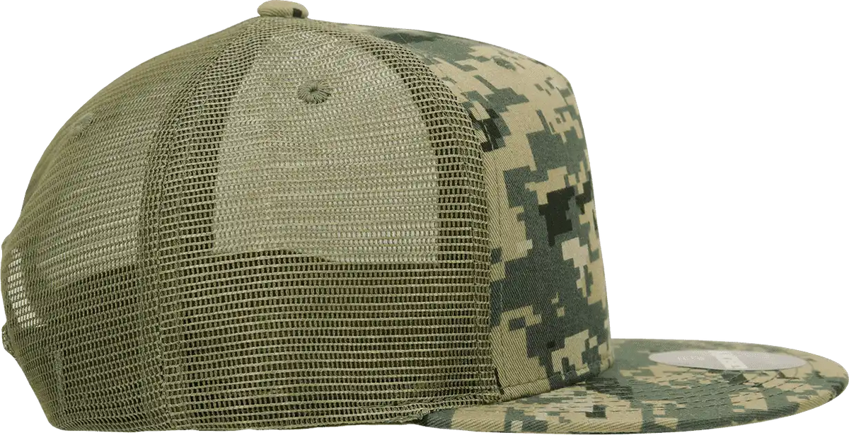 Decky 1040 Classic 5 Panel Cot. Trucker Cap Mcu Camo / one Size Fits Most