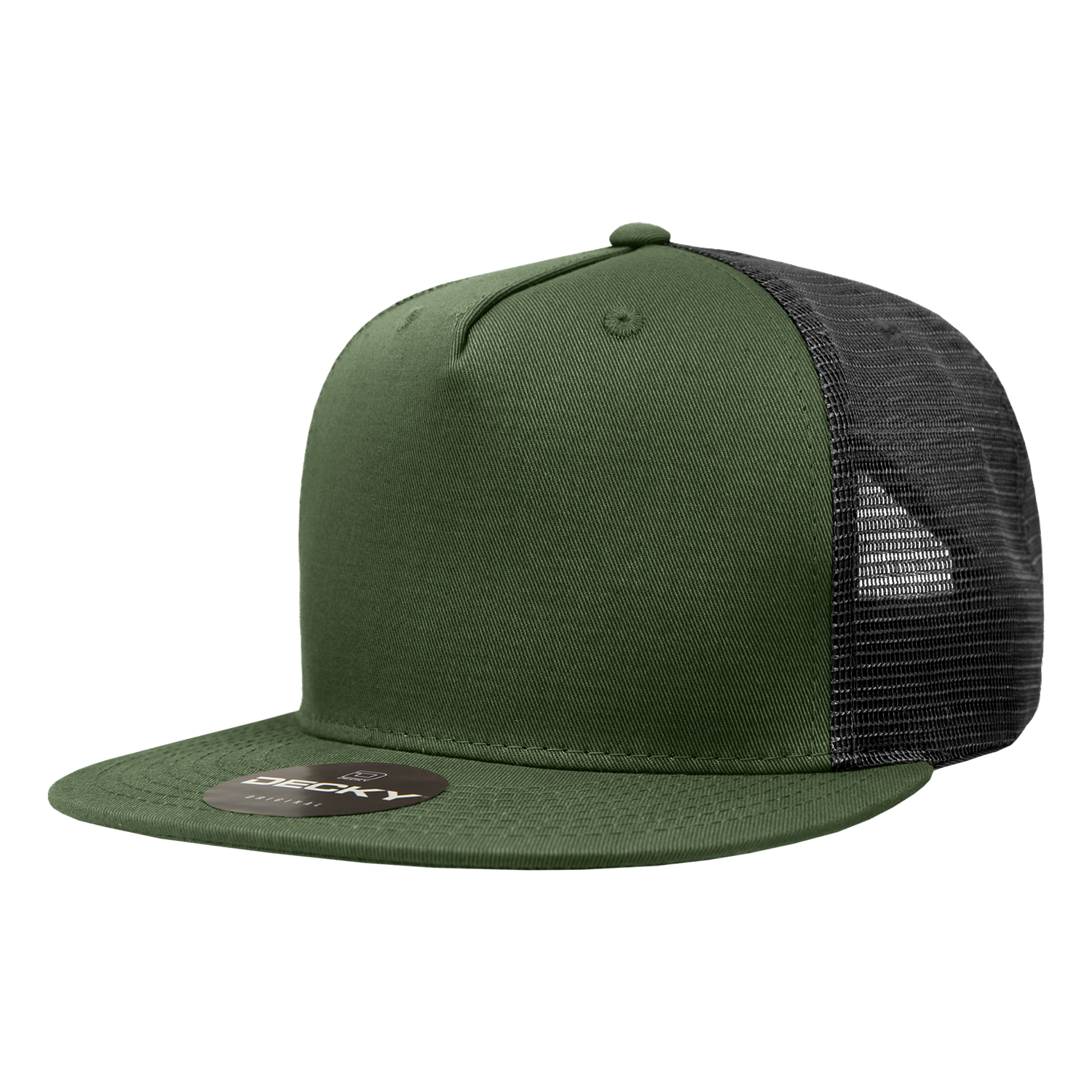 Decky 1040 Classic 5 Panel Cot. Trucker Cap - Olive Black