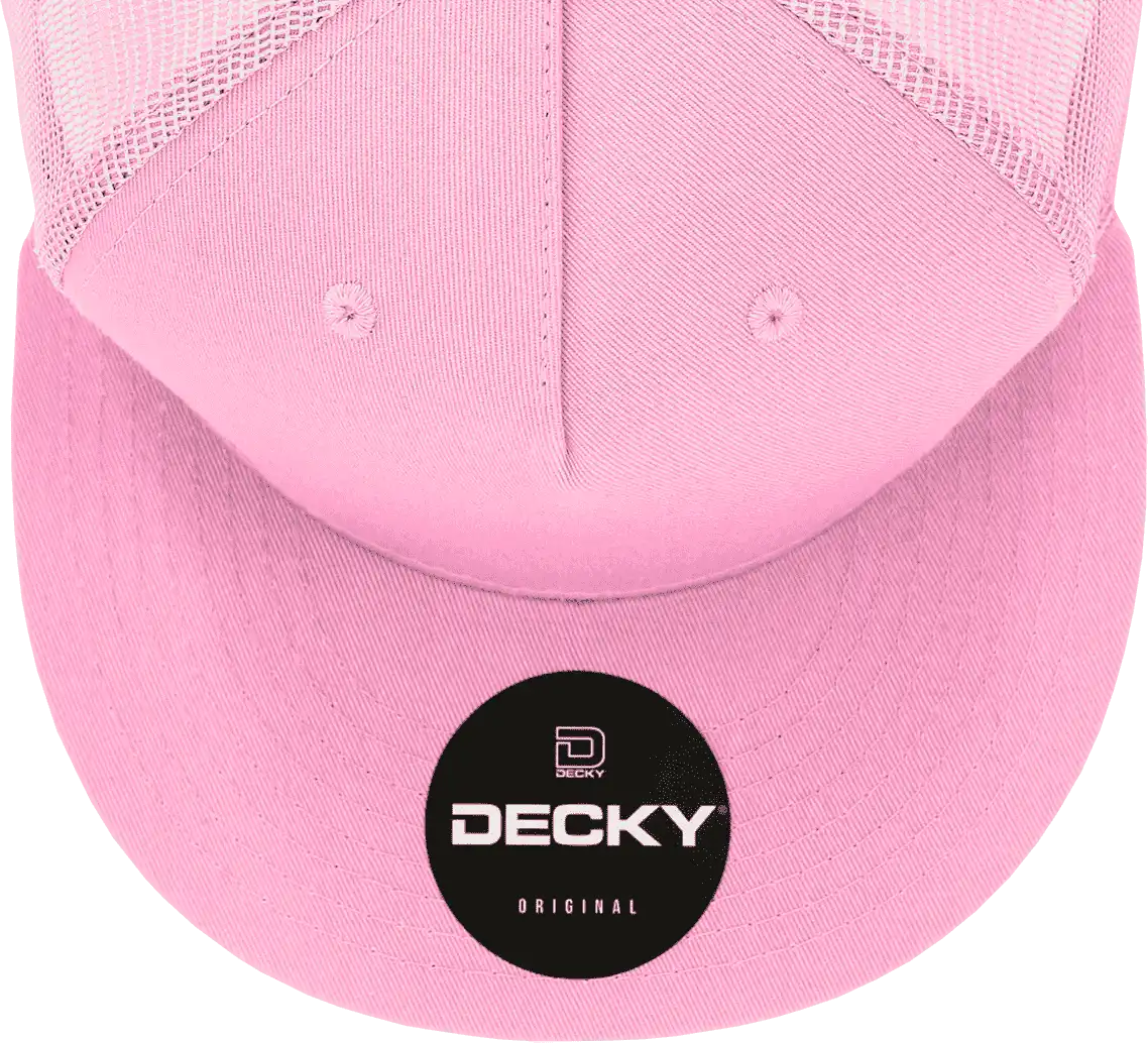Decky 1040 Classic 5 Panel Cot. Trucker Cap - Pink - one Size Fits Most