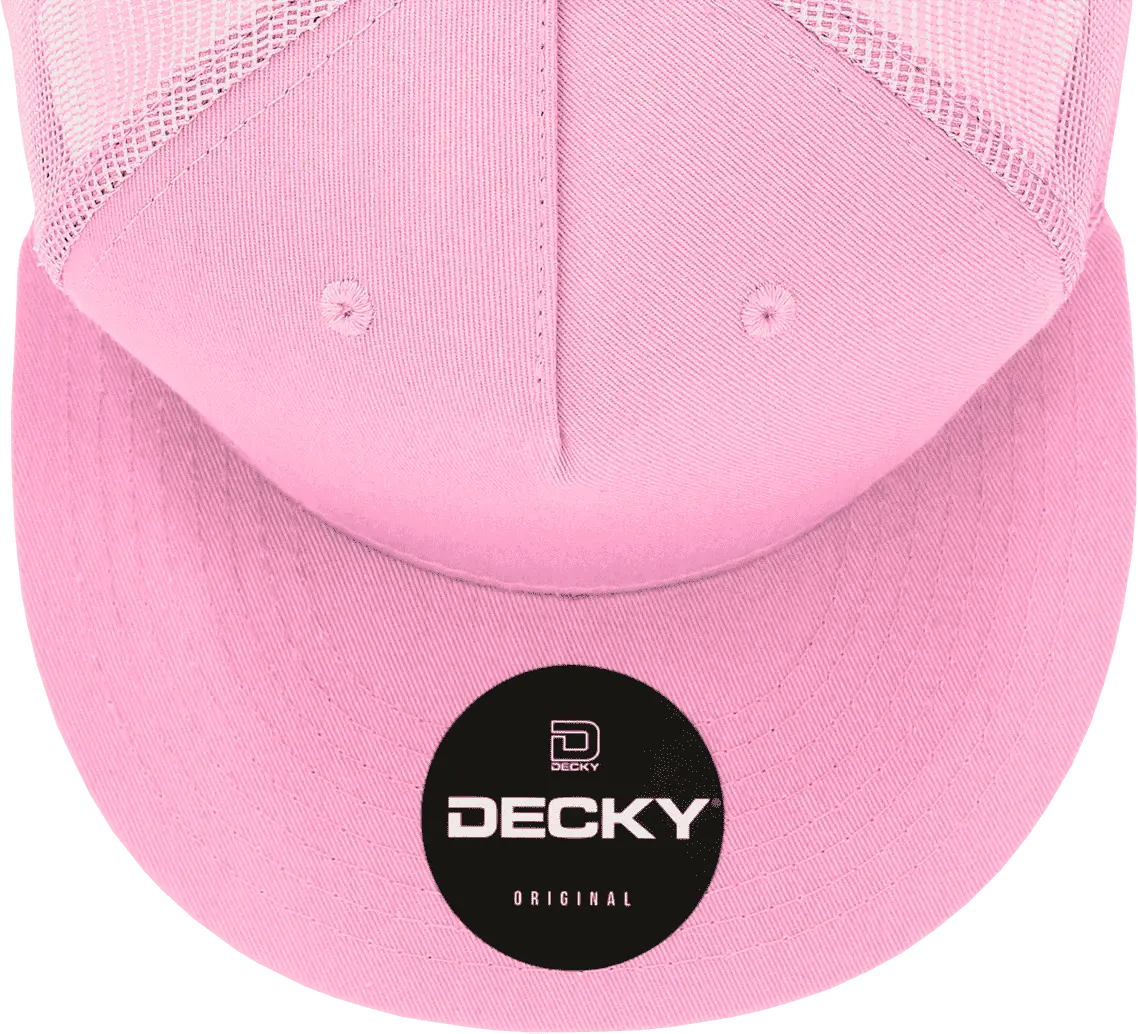 Decky 1040 Classic 5 Panel Cot. Trucker Cap - Pink - one Size Fits Most