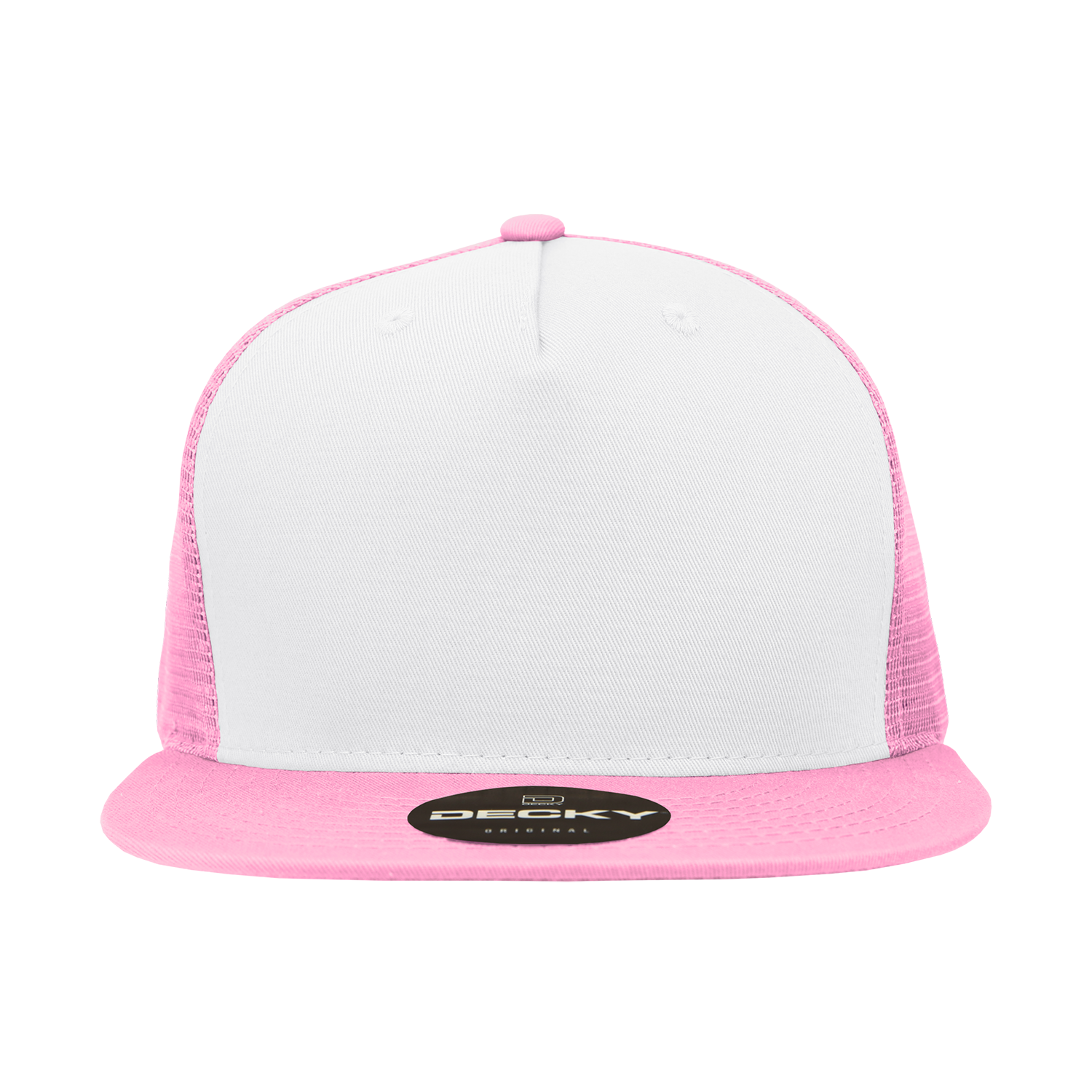Decky 1040 Classic 5 Panel Cot. Trucker Cap - Pink White