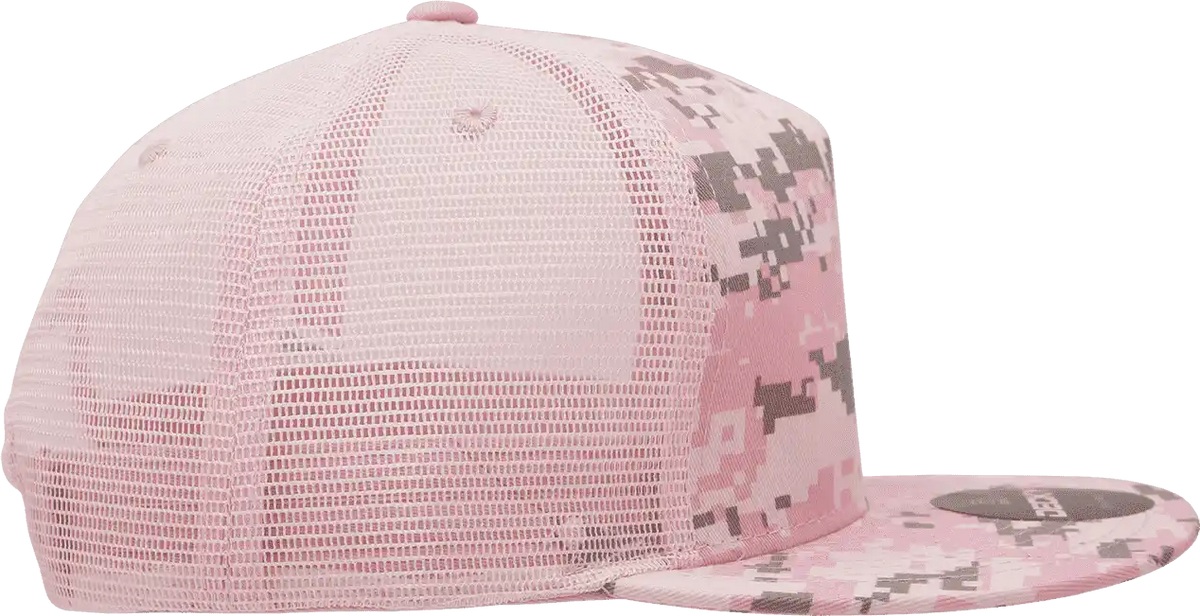 Decky 1040 Classic 5 Panel Cot. Trucker Cap - Pkd Camo Pink - one Size Fits Most