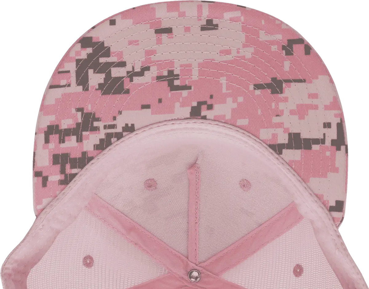 Decky 1040 Classic 5 Panel Cot. Trucker Cap - Pkd Camo Pink - one Size Fits Most