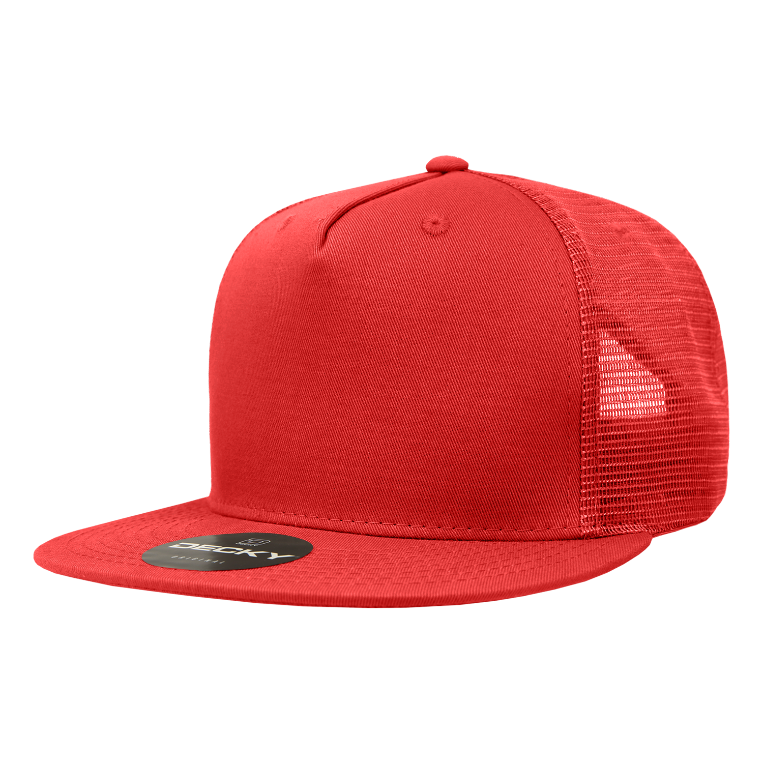Decky 1040 Classic 5 Panel Cot. Trucker Cap - Red