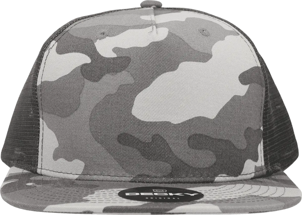 Decky 1040 Classic 5 Panel Cot. Trucker Cap - Urban Camo