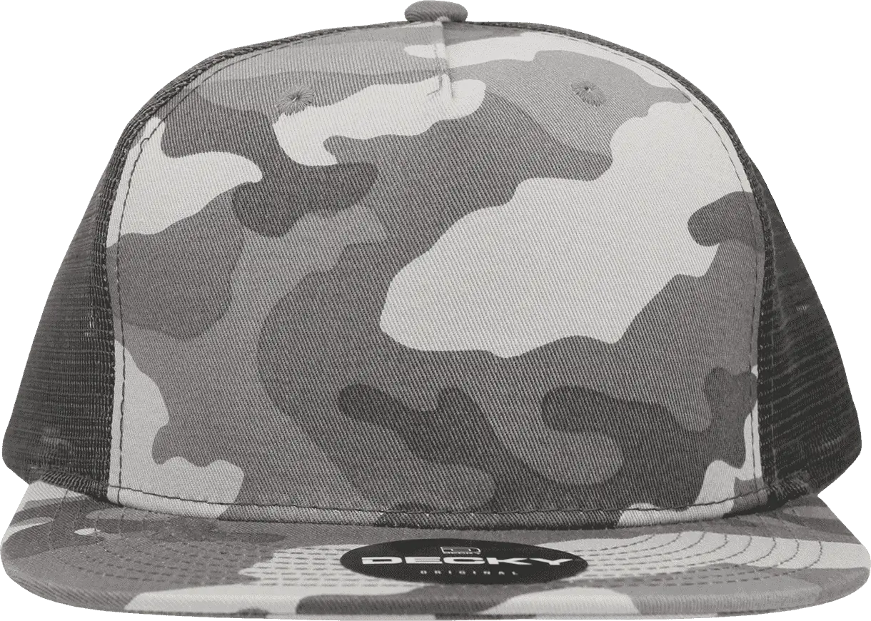 Decky 1040 Classic 5 Panel Cot. Trucker Cap - Urban Camo