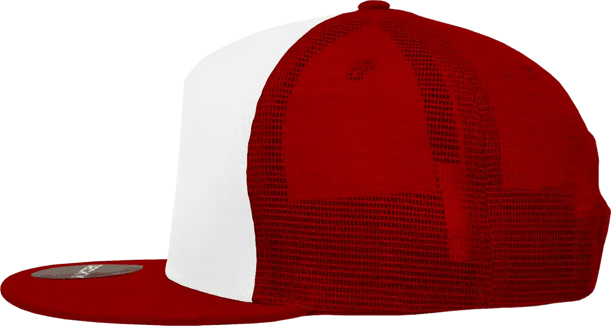 Decky 1040 Classic 5 Panel Trucker Cap - White Cardinal - one Size Fits Most