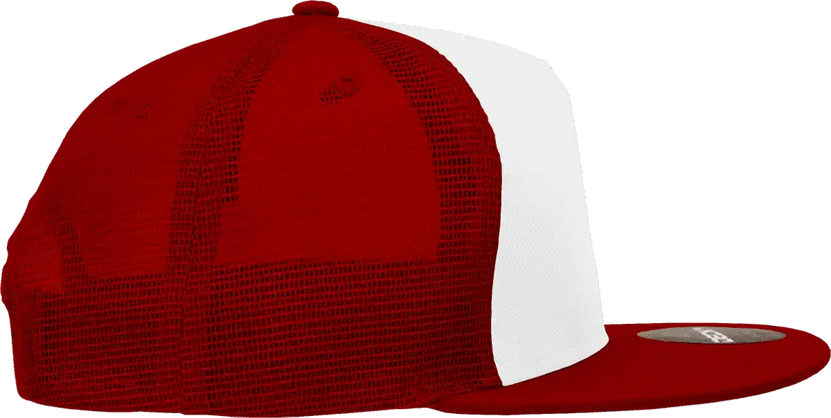 Decky 1040 Classic 5 Panel Trucker Cap - White Cardinal - one Size Fits Most
