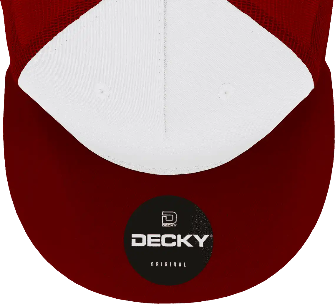 Decky 1040 Classic 5 Panel Trucker Cap - White Cardinal - one Size Fits Most