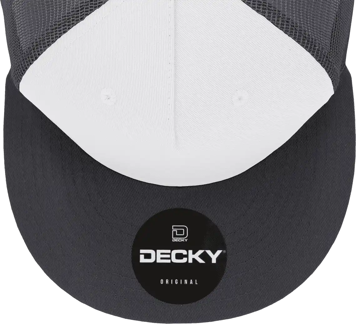 Decky 1040 Classic 5 Panel Trucker Cap - White Charcoal - Dark Gray / one Size Fits Most