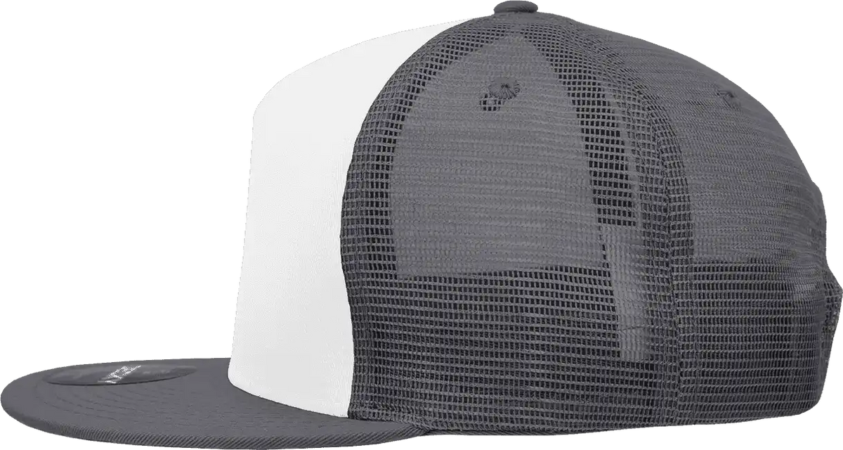 Decky 1040 Classic 5 Panel Trucker Cap - White Charcoal - Dark Gray / one Size Fits Most