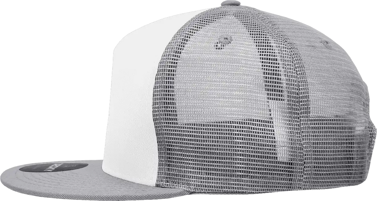 Decky 1040 Classic 5 Panel Trucker Cap - White Gray - one Size Fits Most
