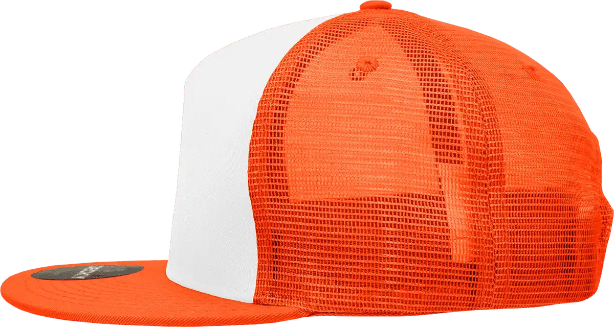 Decky 1040 Classic 5 Panel Trucker Cap White Orange / one Size Fits Most
