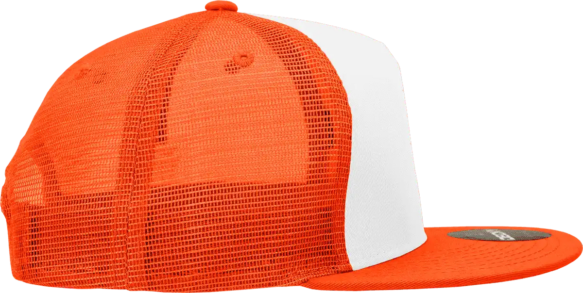 Decky 1040 Classic 5 Panel Trucker Cap White Orange / one Size Fits Most