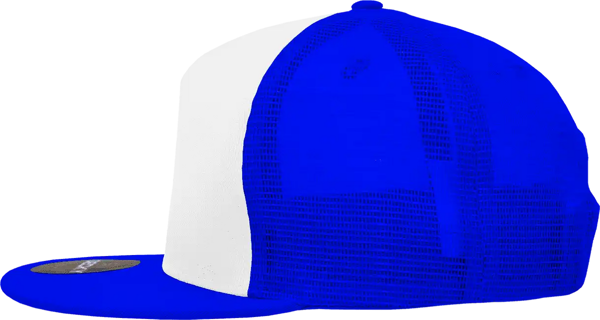 Decky 1040 Classic 5 Panel Trucker Cap - White Royal - one Size Fits Most