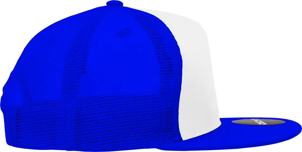 Decky 1040 Classic 5 Panel Trucker Cap - White Royal - one Size Fits Most