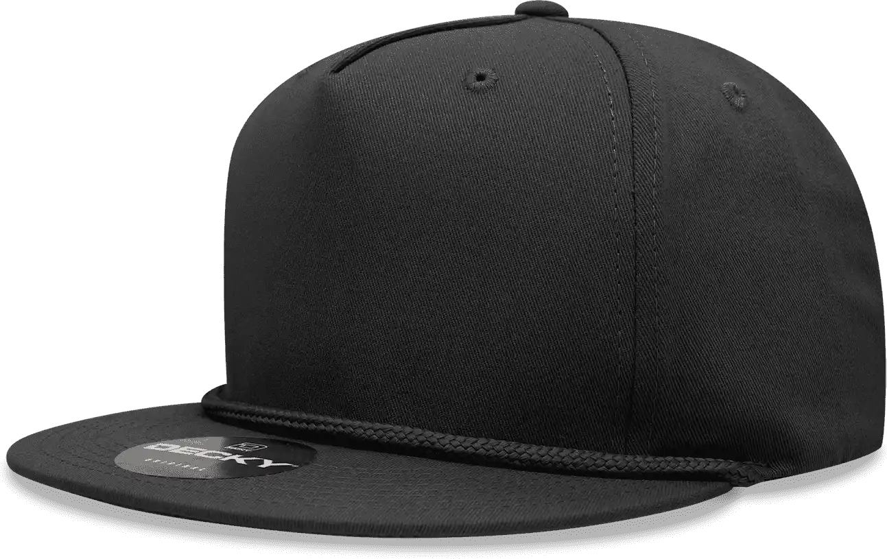 Decky 1041 Classic Flat Bill Golf Cap - Black - one Size Fits Most