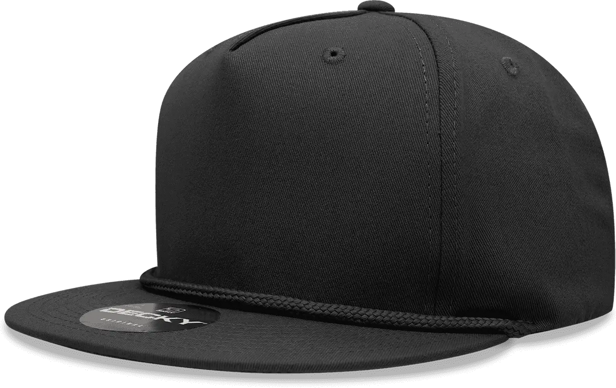 Decky 1041 Classic Flat Bill Golf Cap - Black - one Size Fits Most