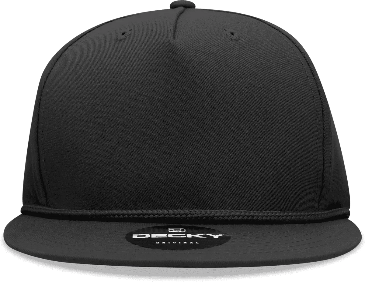 Decky 1041 Classic Flat Bill Golf Cap - Black - one Size Fits Most