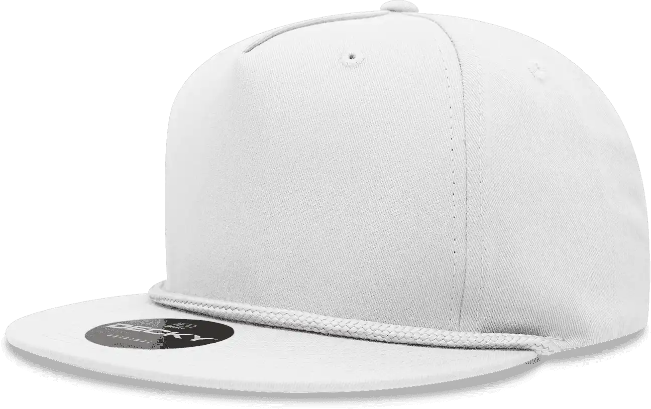 Decky 1041 Classic Flat Bill Golf Cap - White - one Size Fits Most