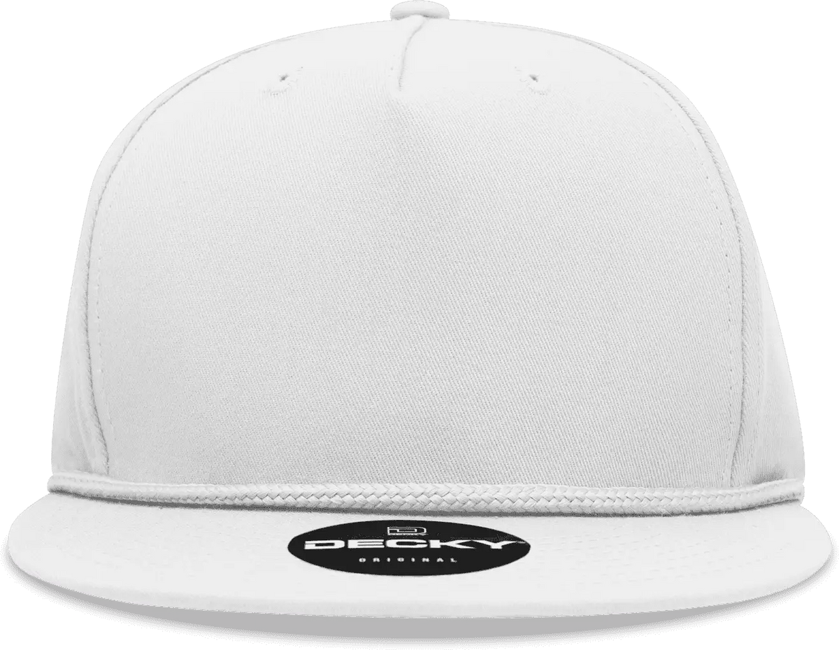Decky 1041 Classic Flat Bill Golf Cap - White - one Size Fits Most