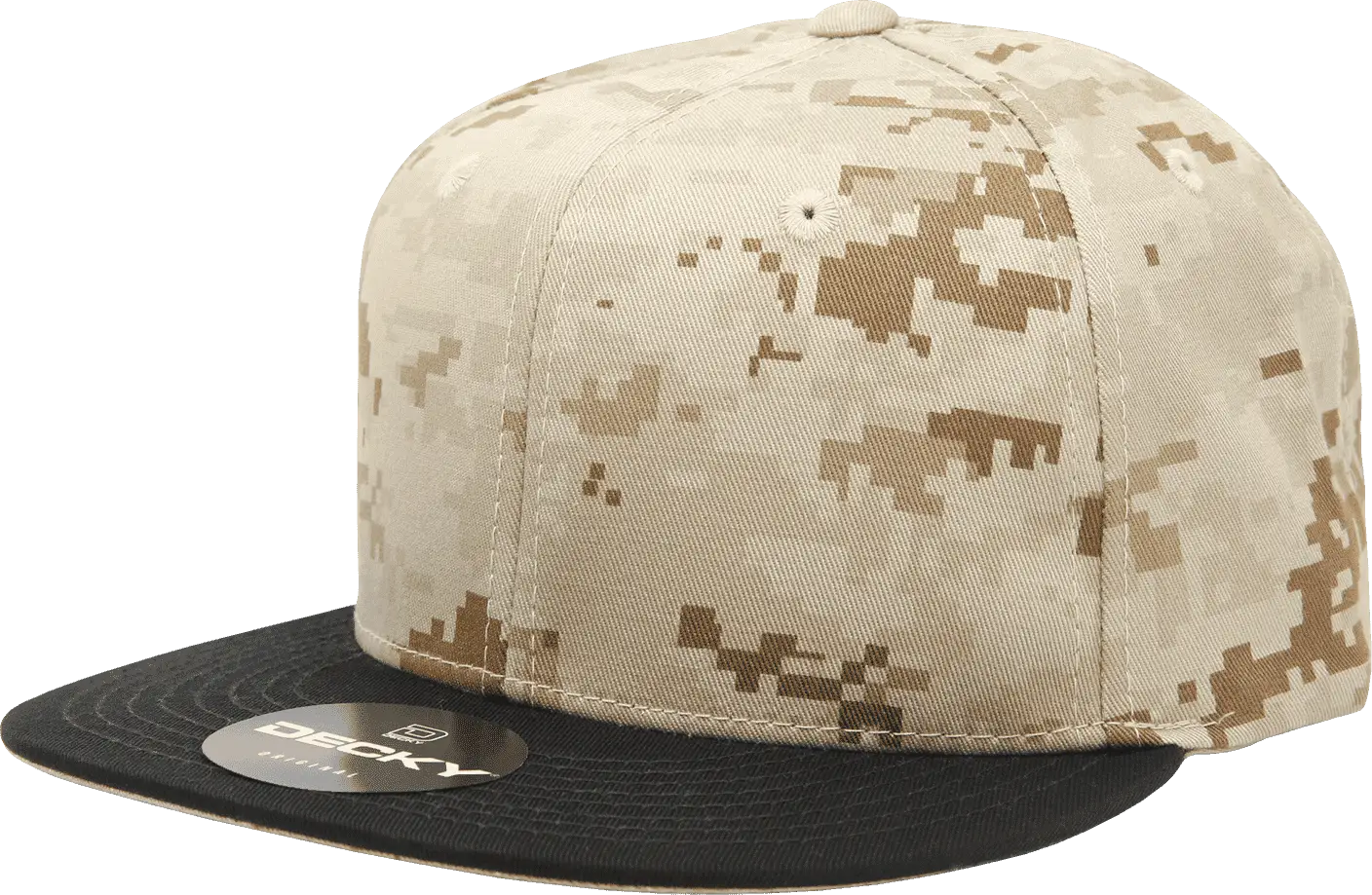 Decky 1047 Digital Camo Snapback Cap - Black Desert