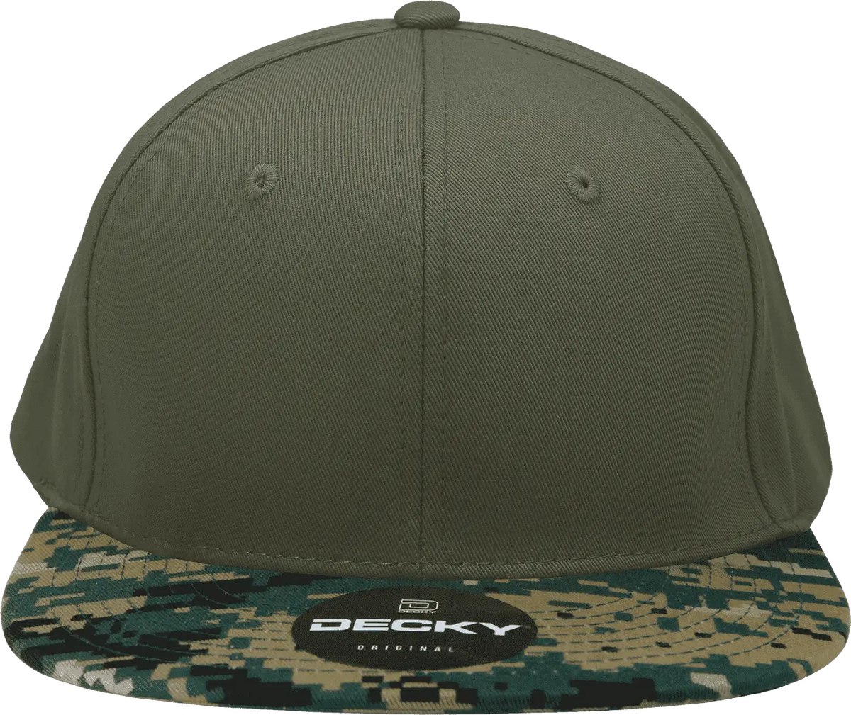 Decky 1047 Digital Camo Snapback Cap - Mcu Olive